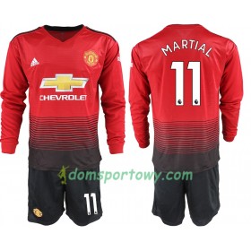Koszulka Manchester United MARTIAL 11 Dziecięcy Domowe Koszulki Piłkarskie 2018-2019 Długi Rękaw